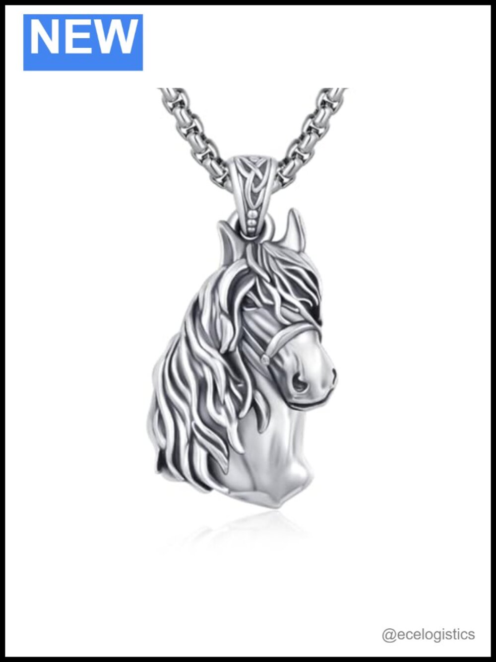 925 Sterling Silver Horse Pendant Necklace Viking Horse Jewelry Gift